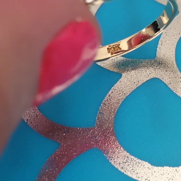 Bridal set 14k solid gold diamonique rings Nwot - Picture 5 of 17